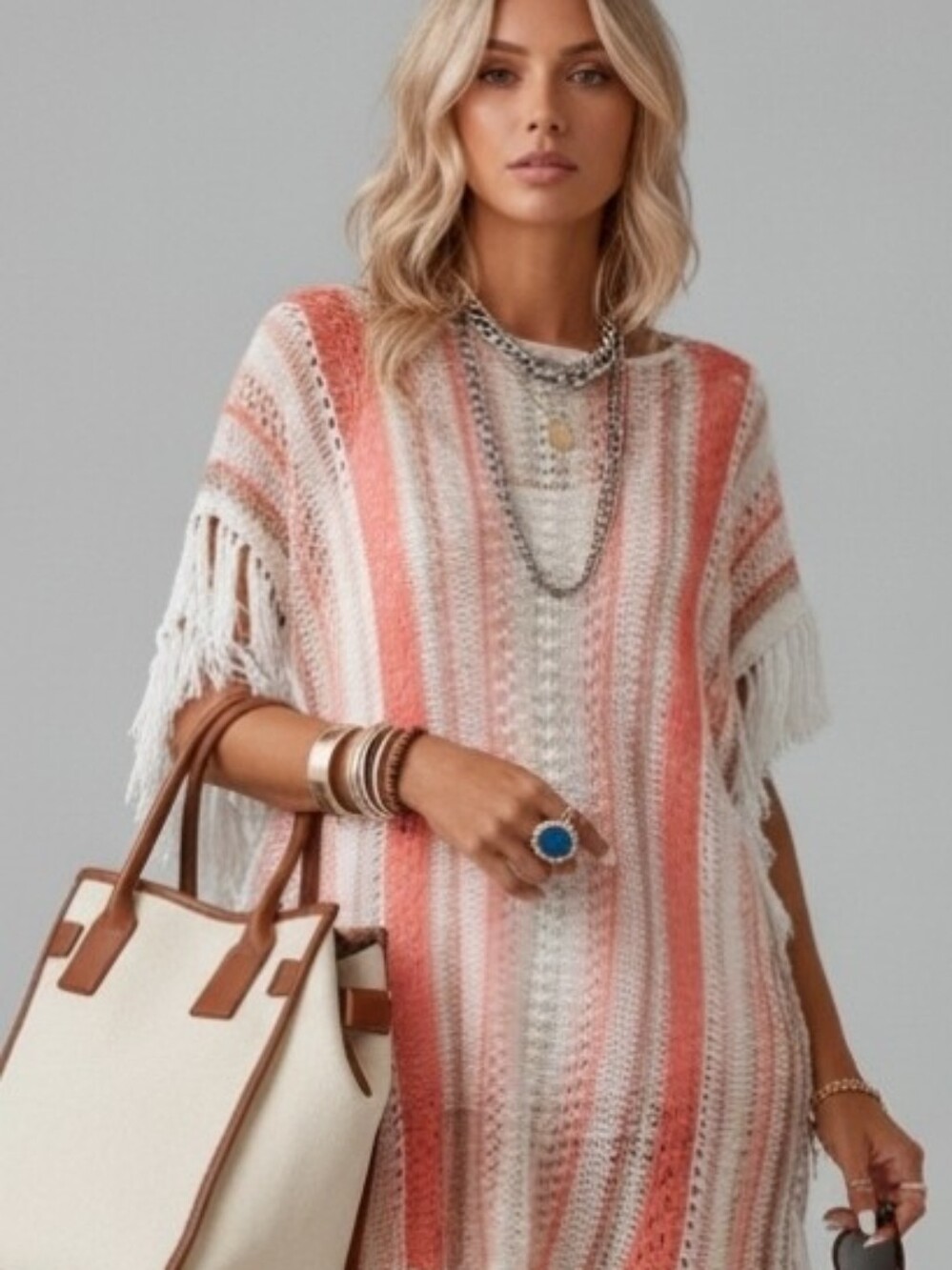 Tommy Bahama fringe sleeve sweater